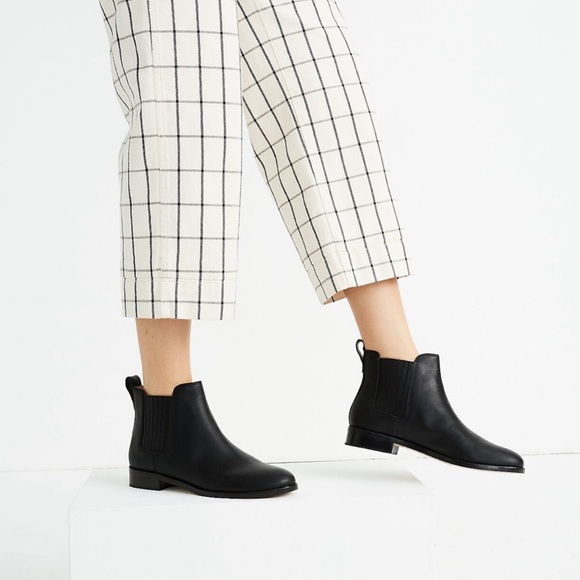 Madewell The Ainsley Chelsea Boot Black Leather Size 8 - Picture 2 of 13